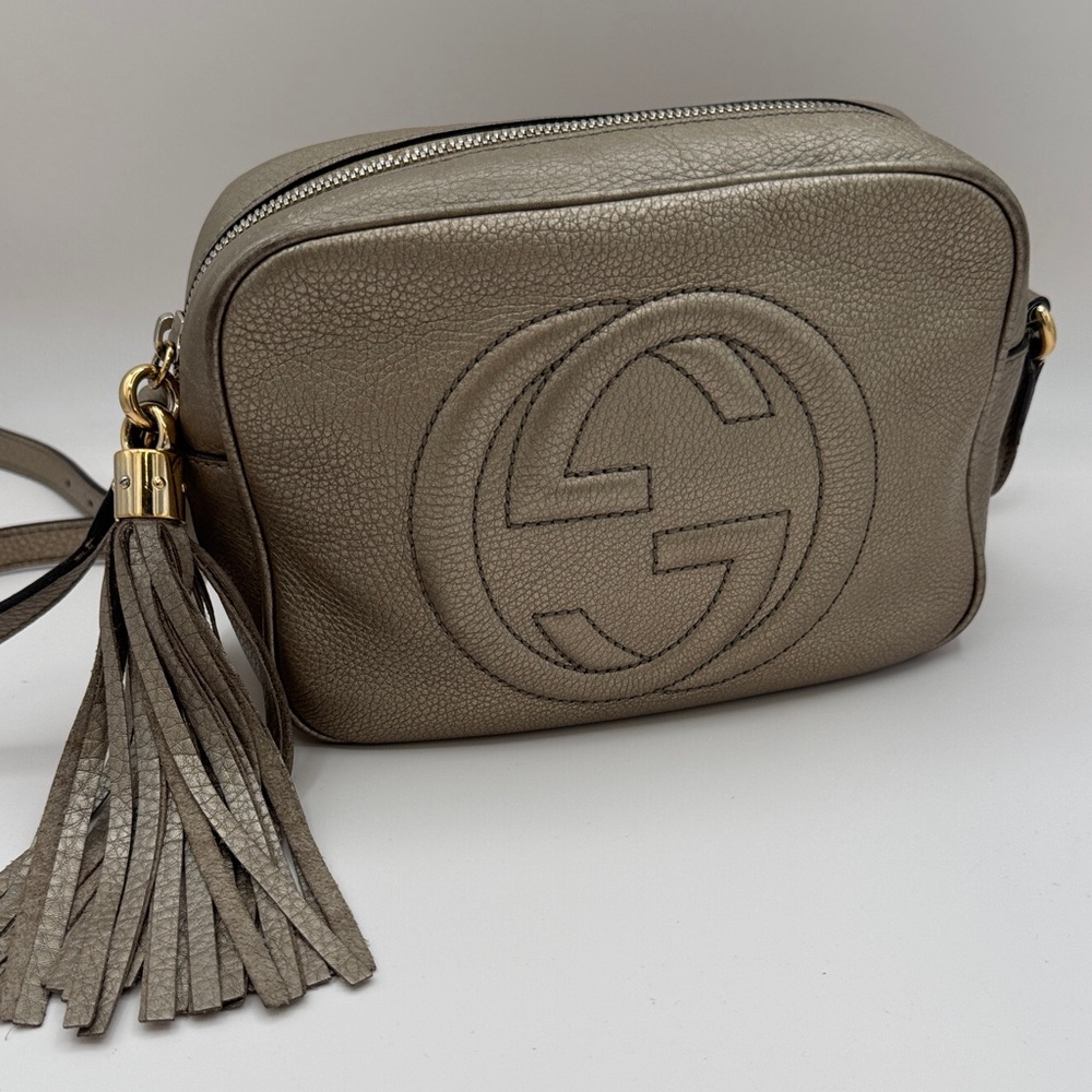 Gucci Metallic Gold Leather SoHo Disco Crossbody Bag